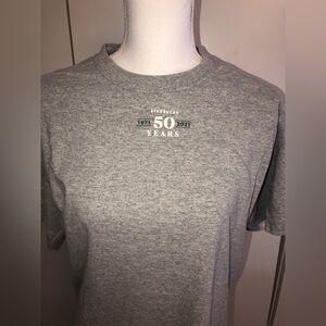 Starbucks Employee Gray Short Sleeve. 50th Celebration T-Shirt. Sz. M